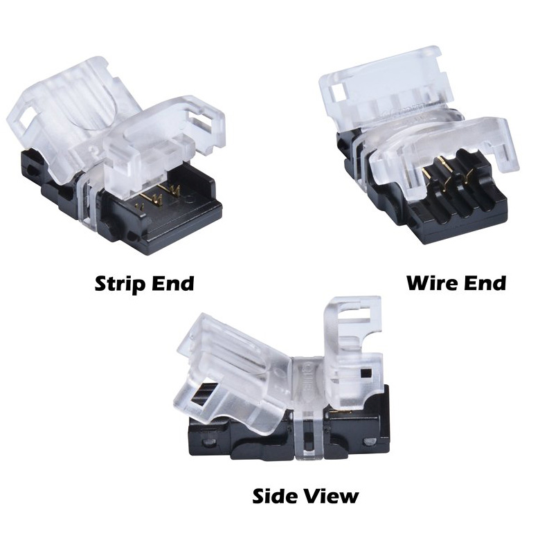3 Pin LED Strip Connector 10mm With 1.64ft Extension Wire UL Listed 22 Gauge 3 Conductor, DIY Both Strip to Power Lead and Strip to Strip Jumper, Waterproof Optional 3 Pin LED Strip Connector 10mm With 1.64ft Extension Wire UL Listed 22 Gauge 3 Conductor, DIY Both Strip to Power Lead and Strip to Strip Jumper, Waterproof Optional